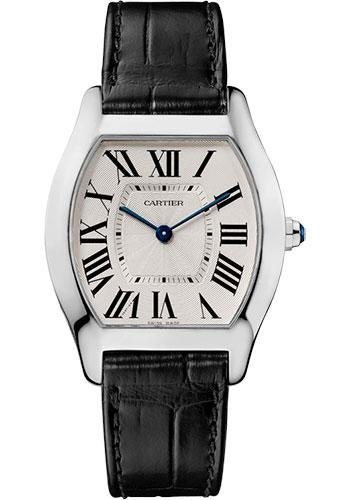 Cartier Tortue Watch – 39 mm White Gold Case – Black Alligator Strap – W1556363