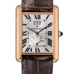 Cartier Tank Louis Cartier Watch – Extra large Pink Gold Case – Silver Dial – Brown Leather Strap – W1560003