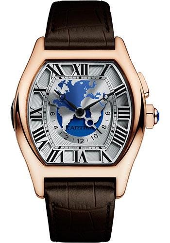 Cartier Tortue XXL Multiple Time Zones Watch – 51 mm Pink Gold Case – Brown Alligator Strap – W1580049