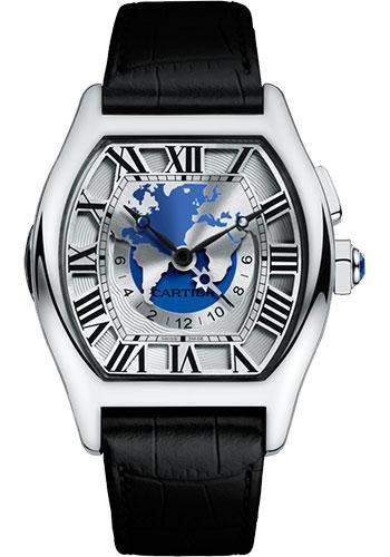Cartier Tortue XXL Multiple Time Zones Watch – 51 mm White Gold Case – Black Alligator Strap – W1580050