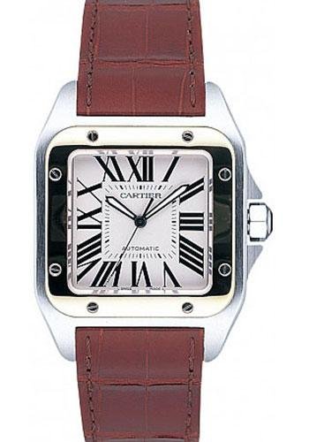 Cartier Santos 100 Watch – Large Steel and Gold Case – Alligator Strap – W20072X7