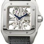 Cartier Santos 100 Skeleton Limited Edition Watch – Extra large Palladium Case – Alligator Strap – W2020018