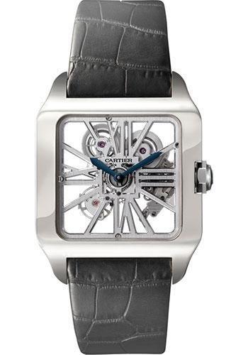 Cartier Santos-Dumont Watch – Large White Gold Case – Nickel Silver Dial – Alligator Strap – W2020033