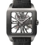 Cartier Santos-Dumont Watch – 38.7 mm Titanium Case – Satin Brushed Dial – Black Alligator Strap – W2020052