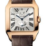 Cartier Santos Dumont Power Reserve Watch – 38 mm Pink Gold Case – Silvered Dial – Brown Alligator Strap – W2020067