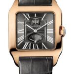 Cartier Santos Dumont Power Reserve Watch – 38 mm Pink Gold Case – Gray Dial – Gray Alligator Strap – W2020068