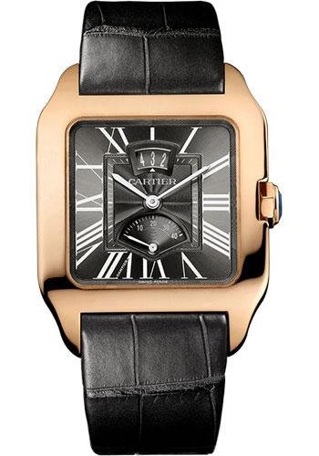 Cartier Santos Dumont Power Reserve Watch – 38 mm Pink Gold Case – Gray Dial – Gray Alligator Strap – W2020068