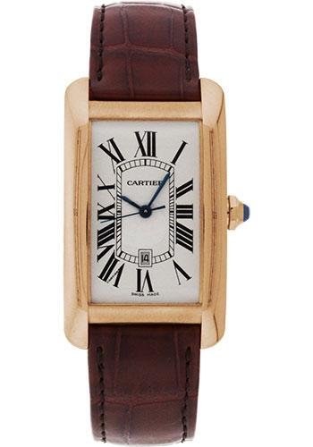 Cartier Tank Americaine Watch – Large Pink Gold Case – Alligator Strap – W2609156