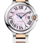 Cartier Ballon Bleu de Cartier Watch – 36 mm Steel Case – Pink Gold Bezel – Pink Mother-Of-Pearl Dial – W2BB0011