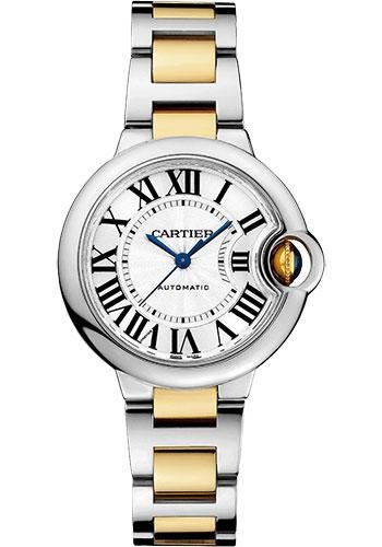 Cartier Ballon Bleu de Cartier Watch – 33 mm Steel and Yellow Gold Case – Silvered Dial – Interchangeable Two-Tone Bracelet – W2BB0029