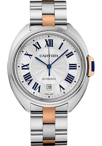 Cartier Cle De Cartier Watch – 40 mm Steel Case – Silvered Dial – Steel And Pink Gold Bracelet – W2CL0002