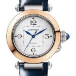 Cartier Pasha de Cartier Watch – 35 mm Steel Case – Silvered Dial – 18K Rose Gold And Bracelet – W2PA0008