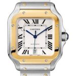 Cartier Santos de Cartier Watch – 39.8 mm Gold And Steel Case – Yellow Gold Bezel – Silvered Dial – Steel Bracelet – W2SA0009