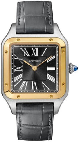 Cartier Santos Dumont Large Yellow Gold And Steel Leather – W2SA0015