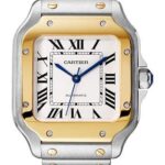 Cartier Santos de Cartier Watch – 35.1 mm Yellow Gold And Steel Case – Silvered Dial – Steel Bracelet – W2SA0016