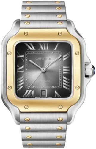Cartier Santos De Cartier Large Automatic Yellow Gold Interchangeable Metal And Leather Bracelets – W2SA0030