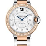 Cartier Ballon Bleu de Cartier Watch – 36 mm Steel Case – Pink Gold Diamond Bezel – Diamond Dial – W3BB0004