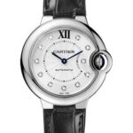 Cartier Ballon Bleu de Cartier Watch – 33 mm Steel Case – Diamond Dial – Black Alligator Strap – W4BB0009