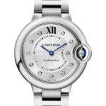 Cartier Ballon Bleu de Cartier Watch – 33 mm Steel Case – Silvered Diamond Dial – Interchangeable Bracelet – W4BB0021