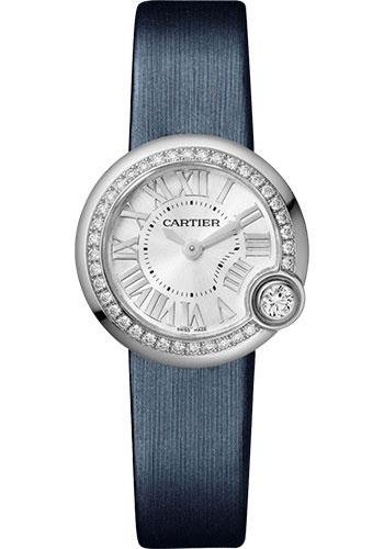 Cartier Ballon Blanc de Cartier Watch – 26 mm Steel Diamond Case – Silver Dial – Calfskin Strap – W4BL0002