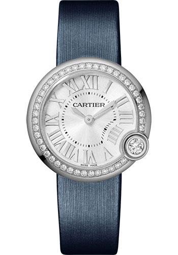 Cartier Ballon Blanc de Cartier Watch – 30 mm Steel Diamond Case – Silver Dial – Calfskin Strap – W4BL0003