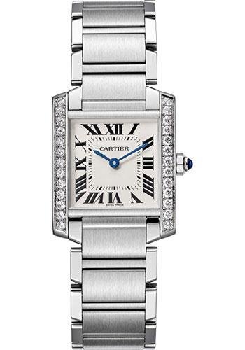 Cartier Tank Francaise Watch – 30 mm Steel Diamond Case – W4TA0009