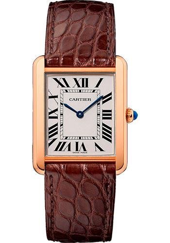 Cartier Tank Solo Watch – 34.8 mm Pink Gold Case – Brown Alligator Strap – W5200025