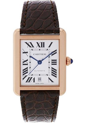 Cartier Tank Solo Extra Large Model Watch – 31 x 40.8 mm Pink Gold And Steel Case – Matt Brown Alligator Strap – W5200026