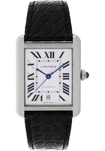 Cartier Tank Solo Extra Large Model Watch – 31 x 40.85 mm Steel Case – Black Alligator Strap – W5200027