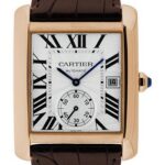 Cartier Tank MC Watch – 34.3 mm Pink Gold Case – Silvered Dial – Dark Brown Alligator Strap – W5330001