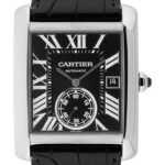 Cartier Tank MC Watch – 34.3 mm Steel Case – Black Dial – Black Alligator Strap – W5330004