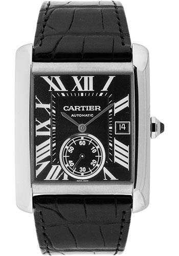 Cartier Tank MC Watch – 34.3 mm Steel Case – Black Dial – Black Alligator Strap – W5330004