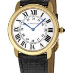 Cartier Ronde Solo Watch – Large Yellow Gold Case – Alligator Strap – W6700455