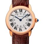 Cartier Ronde Solo De Cartier Watch – 29.5 mm Pink Gold Case – Brown Alligator Strap – W6701007