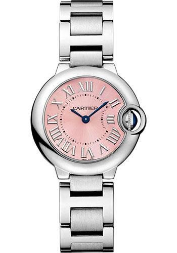 Cartier Ballon Bleu De Cartier Watch – 28.6 mm Steel Diamond Case – Diamond Bezel – Pink Dial – W6920038