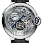 Cartier Ballon Bleu Flying Tourbillon Watch – 46.40 mm White Gold Case – Satin Brushed Dial – Black Alligator Strap – W6920081