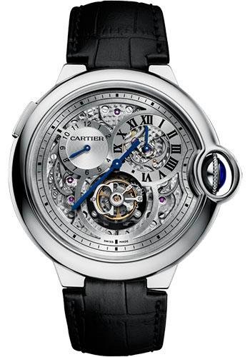 Cartier Ballon Bleu Flying Tourbillon Watch – 46.40 mm White Gold Case – Satin Brushed Dial – Black Alligator Strap – W6920081