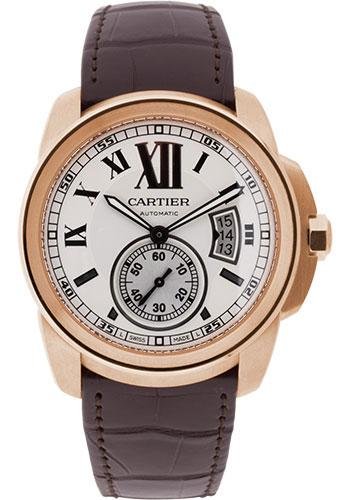 Cartier Calibre de Cartier Watch – 42 mm Pink Gold Case – Snailed Dial – Alligator Strap – W7100009