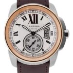Cartier Calibre de Cartier Watch – 42 mm Steel Case – Pink Gold Bezel – Snailed Dial – Alligator Strap – W7100039