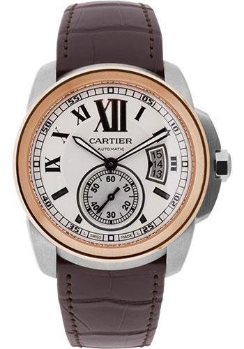 Cartier Calibre de Cartier Watch – 42 mm Steel Case – Pink Gold Bezel – Snailed Dial – Alligator Strap – W7100039