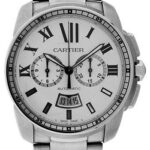 Cartier Calibre de Cartier Chronograph Watch – 42 mm Steel Case – Silver Dial – W7100045