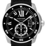 Cartier Calibre de Cartier Diver Watch – 42 mm Steel Case – Black Dial – Black Rubber Strap – W7100056