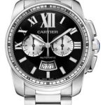 Cartier Calibre de Cartier Chronograph Watch – 42 mm Steel Case – Black Dial – W7100061
