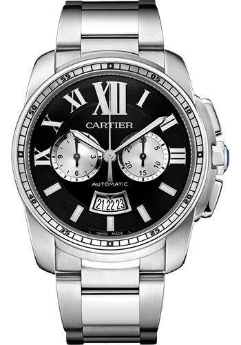 Cartier Calibre de Cartier Chronograph Watch – 42 mm Steel Case – Black Dial – W7100061
