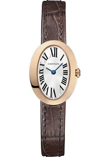Cartier Baignoire Watch – 25.30 mm Pink Gold Case – Brown Alligator Strap – W8000017