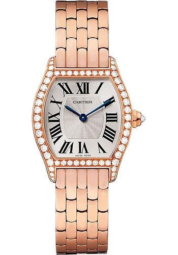 Cartier Tortue Watch – 30 mm Pink Gold Set Diamond Case – Pink Gold Bracelet – WA501010