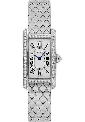 Cartier Tank Americaine Small Model Watch – 19 x 34.8 mm White Gold Diamond Case – WB710009