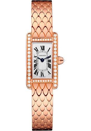 Cartier Tank Americaine Watch – 27 mm Pink Gold Diamond Case – Diamond Bezel – Diamond Dial – WB710012