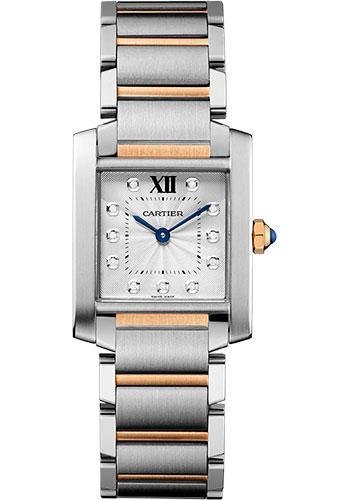 Cartier Tank Francaise Watch – 30.4 mm Pink Gold Case – Diamond Dial – Steel Bracelet – WE110005