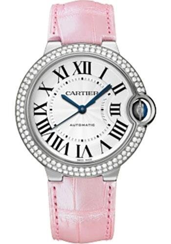 Cartier Ballon Bleu de Cartier Watch – Medium White Gold Case – Diamond Bezel – Alligator Strap – WE900651